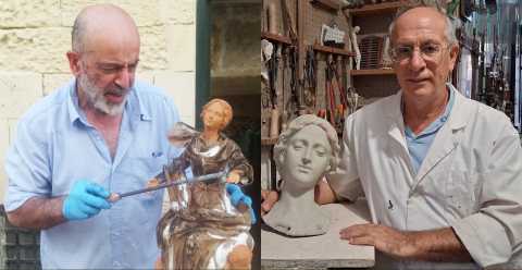 Lecce, nelle botteghe dei maestri Riso e Donfrancesco alla scoperta dei segreti della cartapesta